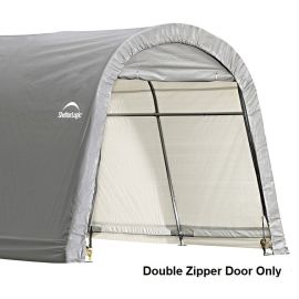 ShelterLogic 10W x 8H Round Replacement Double Zipper Door Only 9oz Grey   2EE013