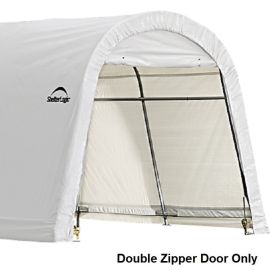 ShelterLogic 10W x 8H Round Replacement Double Zipper Door Only 21.5oz White-3Yr Mfr Prorated Warranty   2YE016
