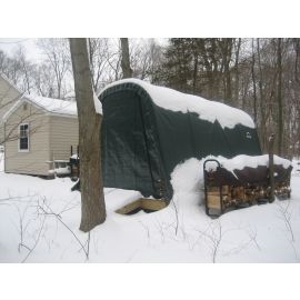 ShelterLogic 11W x 28L x 10H Round 14.5oz Green Portable Garage