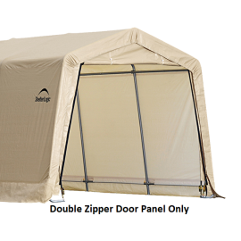 ShelterLogic Replacement 803020 Double Zipper End Panel for 62680 62681 32680 10x15x8 or 10x20x8 Peak 5.5oz Tan