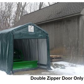ShelterLogic 11W x 10H Peak Replacement Double Zipper Door Only 21.5oz Green-3Yr Mfr Prorated Warranty  1YE034