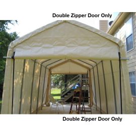ShelterLogic 11W x 10H Peak Replacement Double Zipper Door Only 9oz Tan   1EE035