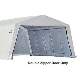 ShelterLogic 11W x 10H Peak Replacement Double Zipper Door Only 21.5oz White-3Yr Mfr Prorated Warranty   1YE036