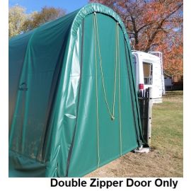 ShelterLogic 11W x 10H Round Replacement Double Zipper Door Only 14.5oz Green-3Yr Mfr Pro Rated Warranty  2ME034