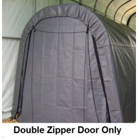 ShelterLogic 11W x 10H Round Replacement Double Zipper Door Only 9oz Grey   2EE033