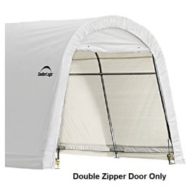 ShelterLogic 11W x 10H Round Replacement Double Zipper Door Only 21.5oz White-3Yr Mfr Prorated Warranty   2YE036