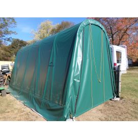 ShelterLogic 11W x 28L x 10H Round 21.5oz Green Portable Garage