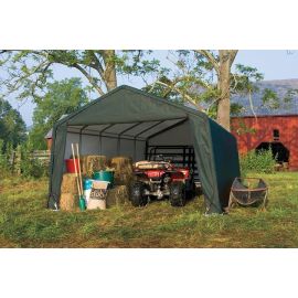 ShelterLogic 12W x 20L x 8H Peak 9oz Green Portable Garage
