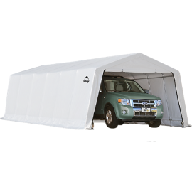 ShelterLogic 12W x 24L x 8H Peak 21.5oz White Portable Garage
