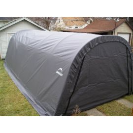 ShelterLogic 12W x 24L x 8H Round 9oz Grey Portable Garage