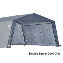 ShelterLogic 12W x 8H Peak Replacement Double Zipper Door Only 14.5oz Grey-3Yr Mfr Prorated Warranty   1M1013