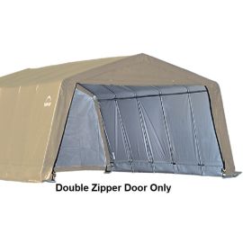 ShelterLogic 12W x 8H Peak Replacement Double Zipper Door Only 14.5oz Tan-3Yr Mfr Prorated Warranty  1M1015