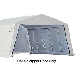 ShelterLogic 12W x 8H Peak Replacement Double Zipper Door Only 14.5oz White-3Yr Mfr Prorated Warranty  1M1016