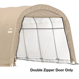 ShelterLogic 12W x 8H Round Replacement Double Zipper Door Only 14.5oz Tan-3Yr Mfr Prorated Warranty  2M1015