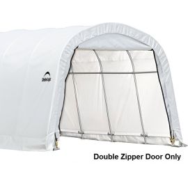 ShelterLogic 12W x 8H Round Replacement Double Zipper Door Only 21.5oz White-3Yr Mfr Prorated Warranty   2Y1016