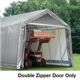 ShelterLogic 13W x 10H Peak Replacement Double Zipper Door Only 14.5oz Grey-3Yr Mfr Prorated Warranty   1M1033