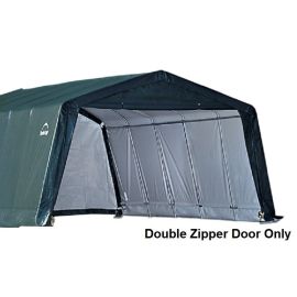 ShelterLogic 13W x 10H Peak Replacement Double Zipper Door Only 14.5oz Green-3Yr Mfr Pro Rated Warranty  1M1034