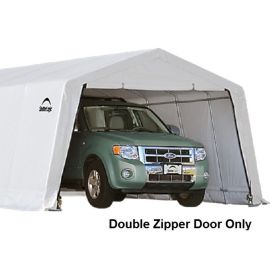 ShelterLogic 13W x 10H Peak Replacement Double Zipper Door Only 14.5oz White-3Yr Mfr Prorated Warranty  1M1036