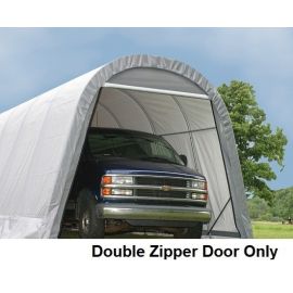ShelterLogic 13W x 10H Round Replacement Double Zipper Door Only 14.5oz Grey-3Yr Mfr Prorated Warranty   2M1033