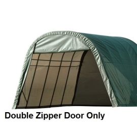 ShelterLogic 13W x 10H Round Replacement Double Zipper Door Only 14.5oz Green-3Yr Mfr Pro Rated Warranty  2M1034