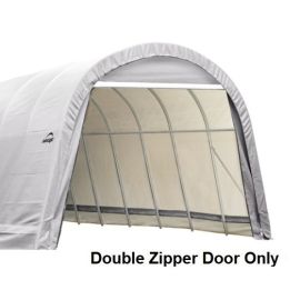 ShelterLogic 13W x 10H Round Replacement Double Zipper Door Only 14.5oz White-3Yr Mfr Prorated Warranty  2M1036