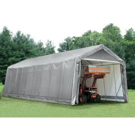 ShelterLogic 13W x 36L x 10H Peak 9oz Grey Portable Garage