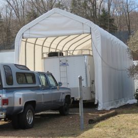 ShelterLogic 15W x 36L x 12H Peak 21.5oz White Portable Garage