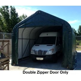 ShelterLogic 15W x 12H Peak Replacement Double Zipper Door Only 21.5oz Green-3Yr Mfr Prorated Warranty  1Y3054