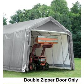 ShelterLogic 15W x 12H Peak Replacement Double Zipper Door Only 9oz Grey   1E3053