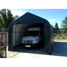 ShelterLogic 15W x 36L x 12H Peak 21.5oz Green Portable Garage