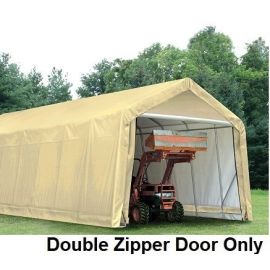 ShelterLogic 15W x 12H Peak Replacement Double Zipper Door Only 9oz Tan   1E3055