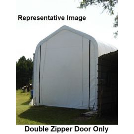 ShelterLogic 15W x 12H Peak Replacement Double Zipper Door Only 21.5oz White-3Yr Mfr Prorated Warranty   1Y3056