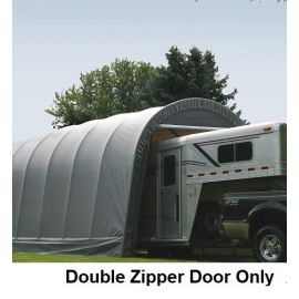 ShelterLogic 15W x 12H Round Replacement Double Zipper Door Only 14.5oz Grey-3Yr Mfr Prorated Warranty   2M3053