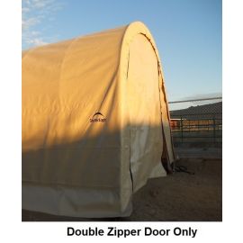 ShelterLogic 15W x 12H Round Replacement Double Zipper Door Only 14.5oz Tan-3Yr Mfr Prorated Warranty  2M3055