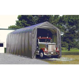 ShelterLogic 16W x 56L x 16H Peak 9oz Grey Portable Garage
