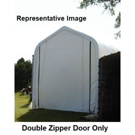 ShelterLogic 16W x 16H Peak Replacement Double Zipper Door Only 21.5oz White-3Yr Mfr Prorated Warranty   1Y4066