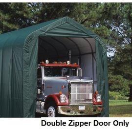 ShelterLogic 16W x 16H Peak Replacement Double Zipper Door Only 14.5oz Green-3Yr Mfr Pro Rated Warranty  1M4064