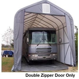 ShelterLogic 16W x 16H Peak Replacement Double Zipper Door Only 9oz Grey   1E4063