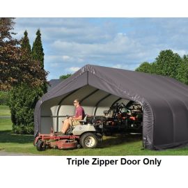 ShelterLogic 18W x 11H Replacement Triple Zipper Door Only 9oz Grey   1E5053