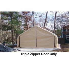 ShelterLogic 18W x 11H Replacement Triple Zipper Door Only 9oz Tan   1E5055