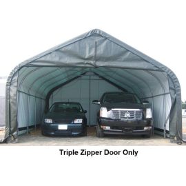 ShelterLogic 18W x 9H Peak Replacement Triple Zipper Door Only 14.5oz Green-3Yr Mfr Pro Rated Warranty  1M5034