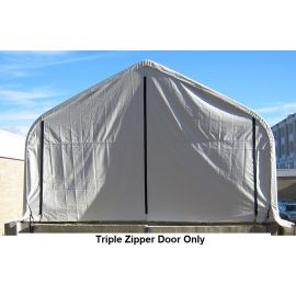 ShelterLogic 18W x 9H Peak Replacement Triple Zipper Door Only 14.5oz White-3Yr Mfr Prorated Warranty  1M5036