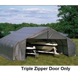 ShelterLogic 22W x 11H Replacement Triple Zipper Door Only 9oz Grey   1E7033