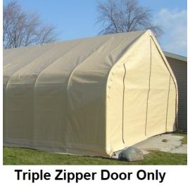 ShelterLogic 22W x 13H Replacement Triple Zipper Door Only 9oz Tan   1E7055