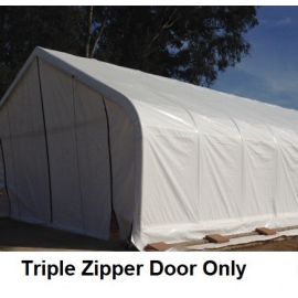 ShelterLogic 22W x 13H Replacement Triple Zipper Door Only 21.5oz White-3Yr Mfr Prorated Warranty   1Y7056