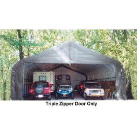 ShelterLogic 30W x 20H Replacement Triple Zipper Door Only 9oz Grey   1EF0D3