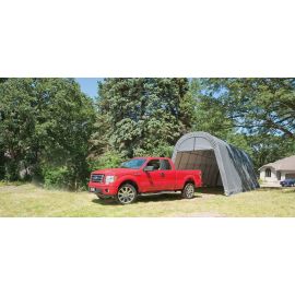 ShelterLogic 14W x 32L x 12H Round 14.5oz Grey Portable Garage Menards 62669