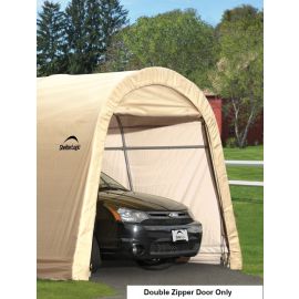 ShelterLogic Replacement Double Zipper End Panel 801056 for 62684 62689 10x15x8 or 10x20x8 Round 5.5oz Tan