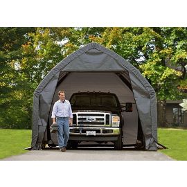 ShelterLogic 13W x 20L x 12H Peak 7.5oz Grey Portable Garage