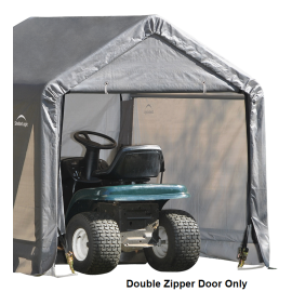 ShelterLogic Replacement Double Zipper Door 800181 for 70401 6x6x6.5 Peak 7.5oz Grey